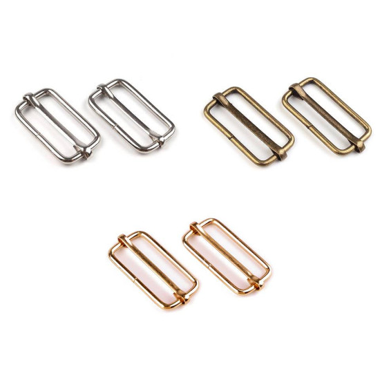 Adjustable slide buckle width 33 mm for webbing - Nickel (100 Pieces) Adjustable slide buckle width 33 mm for webbing - Nickel (100 Pieces)