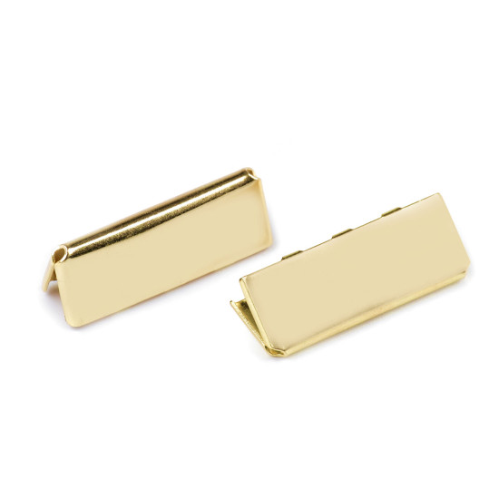 Metal crimp end / end tip for flat cord, width 25 mm - Nickel (300 Pieces) Metal crimp end / end tip for flat cord, width 25 mm - Nickel (300 Pieces)
