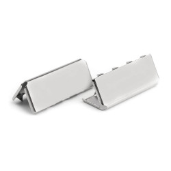 Metal crimp end /  end tip for flat cord, width 25 mm - Nickel (10 Pieces)