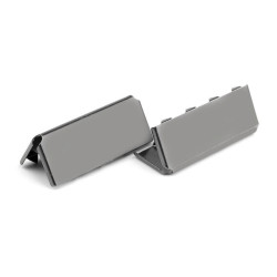 Metal crimp end /  end tip for flat cord, width 25 mm - Black nickel (10 Pieces)