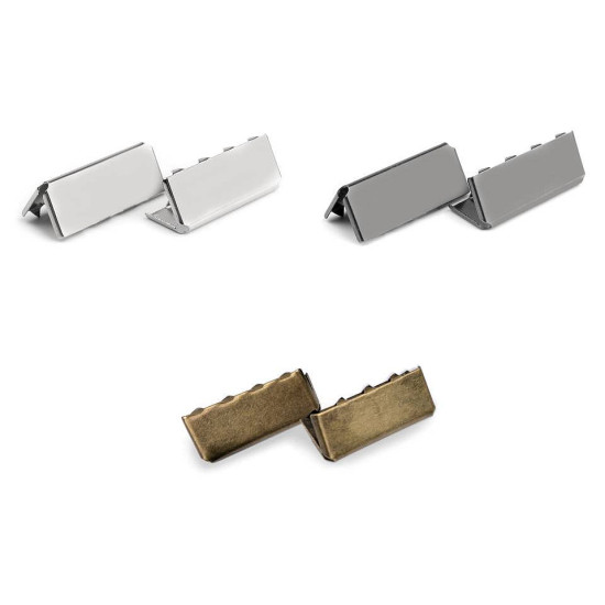 Metal crimp end / end tip for flat cord, width 25 mm - Nickel (300 Pieces) Metal crimp end / end tip for flat cord, width 25 mm - Nickel (300 Pieces)