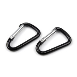 Karabińczyk metalowy 23x39 mm - Czarny (10 Sztuki)