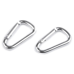 Karabińczyk metalowy 23x39 mm - Nikiel (10 Sztuki)