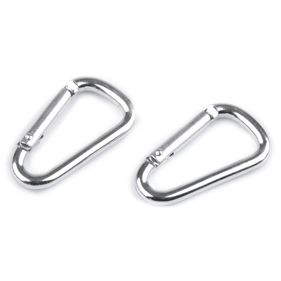 Karabińczyk metalowy 23x39 mm - Czerwony (2 Sztuki)
