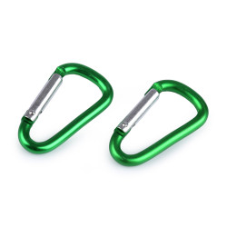 Karabińczyk metalowy 23x39 mm - Zielony (10 Sztuki)