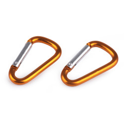 Karabińczyk metalowy 23x39 mm - Pomarańczowy (10 Sztuki)
