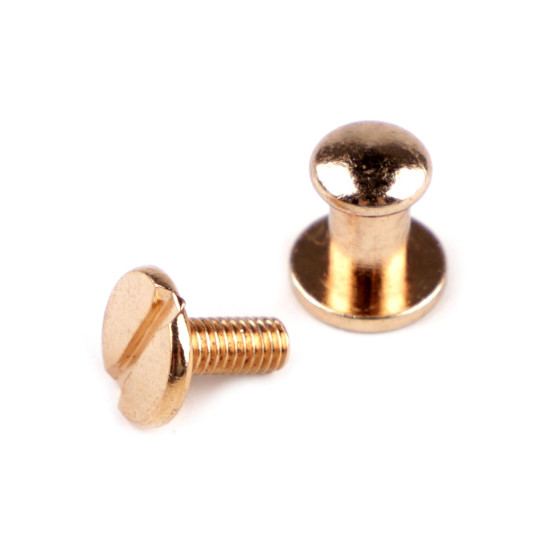Screw in button head nail rivets / chicago rivet screw ø6 mm - Nickel (50 Pairs) Screw in button head nail rivets / chicago rivet screw ø6 mm - Nickel (50 Pairs)