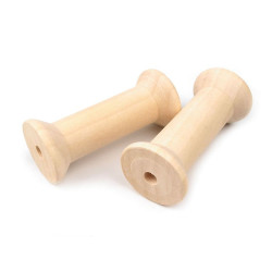 Bobine in legno, dimensioni: 36 x 80 mm - Luce naturale (10 Pezzi)