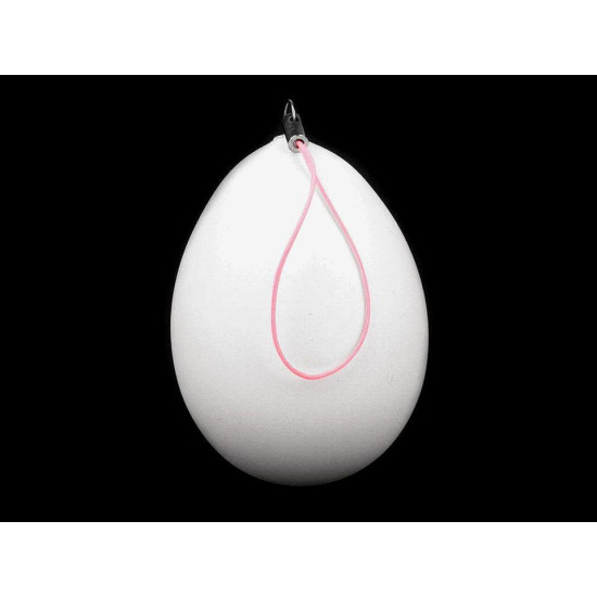 Plastic egg 46x64 mm with hanging loop - White milk (2 Pieces) Plastic egg 46x64 mm with hanging loop - White milk (2 Pieces)