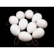 Plastic egg 46x64 mm with hanging loop - White milk (2 Pieces) Plastic egg 46x64 mm with hanging loop - White milk (2 Pieces)