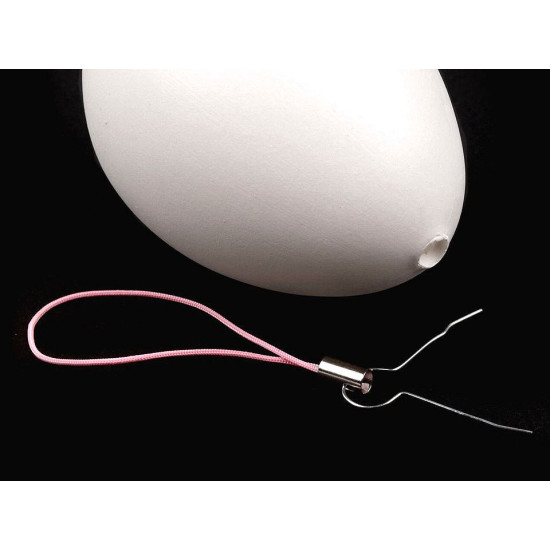 Plastic egg 46x64 mm with hanging loop - White milk (2 Pieces) Plastic egg 46x64 mm with hanging loop - White milk (2 Pieces)