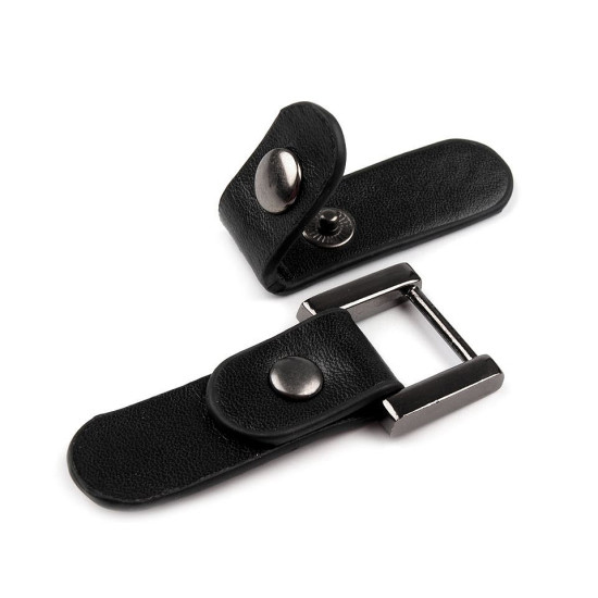 Bag snaps with eko leather tabs - Black (30 Pairs) Bag snaps with eko leather tabs - Black (30 Pairs)