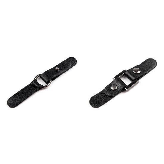 Bag snaps with eko leather tabs - Black (30 Pairs) Bag snaps with eko leather tabs - Black (30 Pairs)