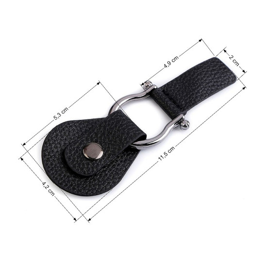 Bag buckle  4.2x11.5 cm - Black (10 Pairs)