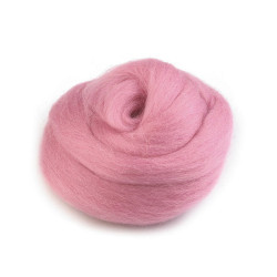 Wool fleece roving 20 g combed - Pink (1 Bag)