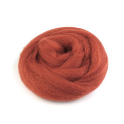 Wool fleece roving 20 g combed - Rusty medium (1 Bag)