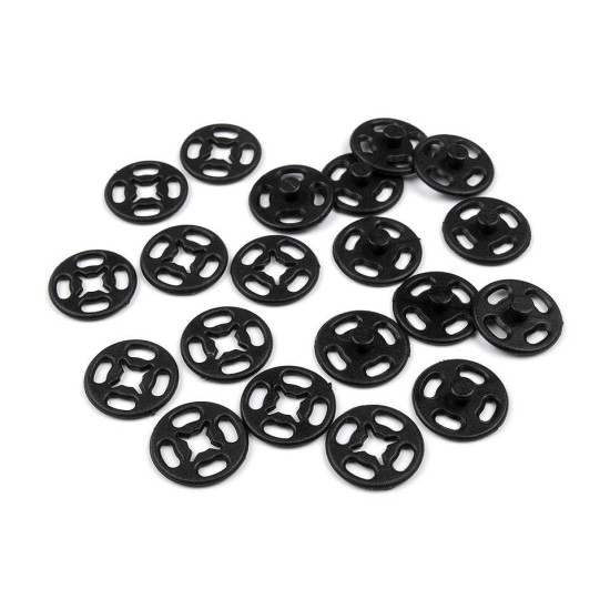Felvarrható műanyag patent / összenyomható gomb ø13 mm, ø15 mm - Transparent (100 Párok) Felvarrható műanyag patent / összenyomható gomb ø13 mm, ø15 mm - Transparent (100 Párok)