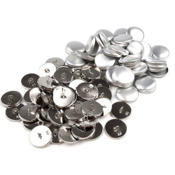 Self-cover all metal button 44' - Nickel (100 Sets)