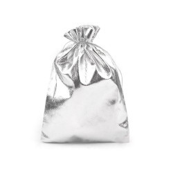 Metallic gift pouch 16.5x23 cm lurex - Silver (10 Pieces)
