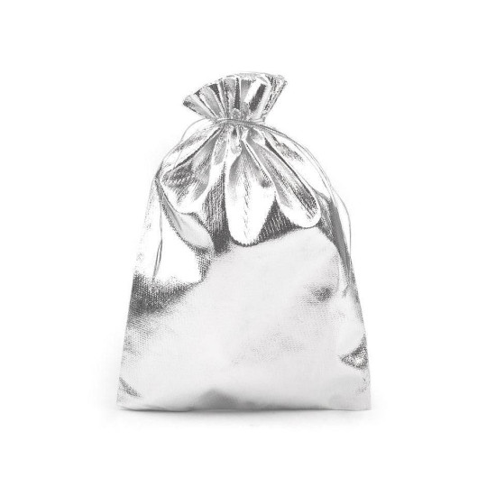Woreczek podarunkowy rozmiar 16,5x23 cm lurex - Srebrny (10 Sztuki) Woreczek podarunkowy rozmiar 16,5x23 cm lurex - Srebrny (10 Sztuki)