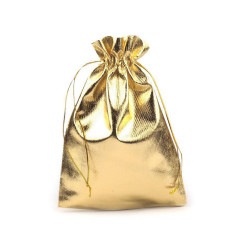 Metallic gift pouch 16.5x23 cm lurex - Gold (10 Pieces)