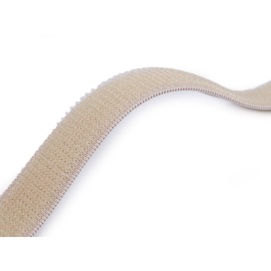 Taśma rzep elastyczna szerokość 20 mm plusz - Jasnybeżowy (1 Metr) Taśma rzep elastyczna szerokość 20 mm plusz - Jasnybeżowy (1 Metr)