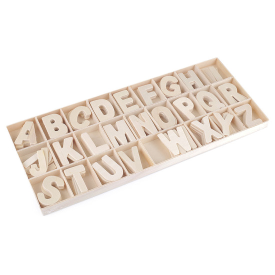 Wooden letters in a box - Natural light (1 Box) Wooden letters in a box - Natural light (1 Box)