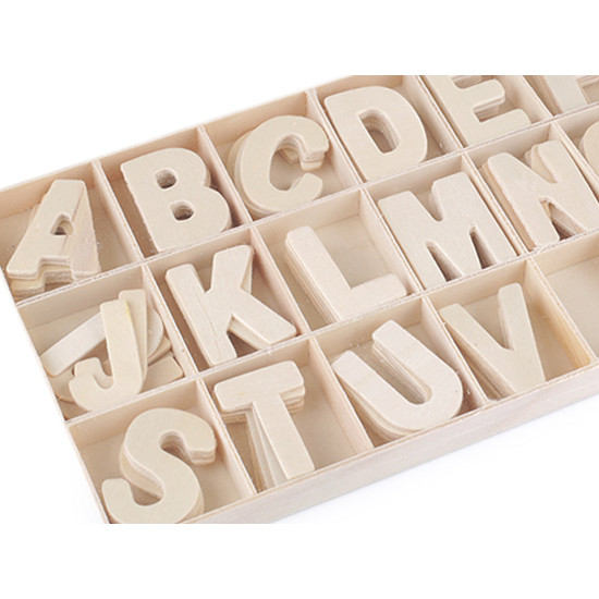 Wooden letters in a box - Natural light (1 Box) Wooden letters in a box - Natural light (1 Box)