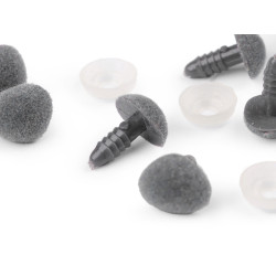 Bársony biztosíték orrocska 11x14 mm - Szürke (10 Készletek)