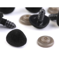 Bársony biztosíték orrocska 11x14 mm - Fekete (10 Készletek)