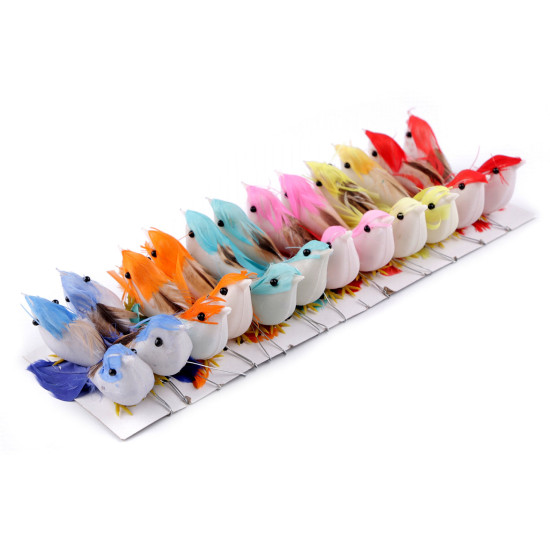 Dekoration vogel mit steckdraht - Farbenmix (6 Stücke) Dekoration vogel mit steckdraht - Farbenmix (6 Stücke)