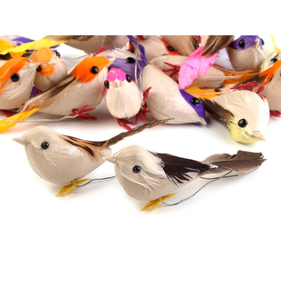 Dekoration vogel mit steckdraht - Farbenmix (6 Stücke) Dekoration vogel mit steckdraht - Farbenmix (6 Stücke)