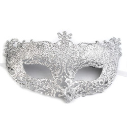 Augenmaske mit glitzer - Silber (1 Stück)