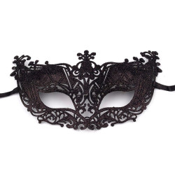 Augenmaske mit glitzer - Schwarz (1 Stück)