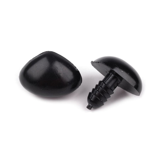 Nos do zabawek z zatyczką 15x20 mm - Czarny (5 Zestawy) Nos do zabawek z zatyczką 15x20 mm - Czarny (5 Zestawy)
