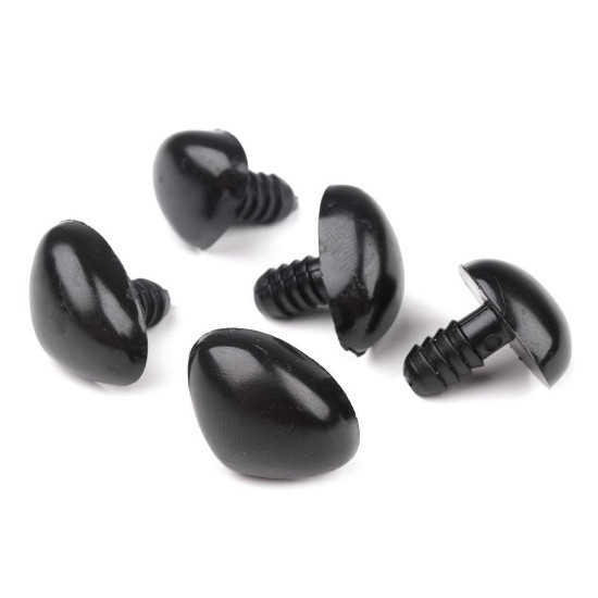 Nos do zabawek z zatyczką 15x20 mm - Czarny (5 Zestawy) Nos do zabawek z zatyczką 15x20 mm - Czarny (5 Zestawy)