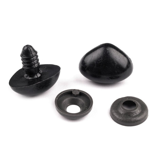 Nos do zabawek z zatyczką 15x20 mm - Czarny (5 Zestawy) Nos do zabawek z zatyczką 15x20 mm - Czarny (5 Zestawy)