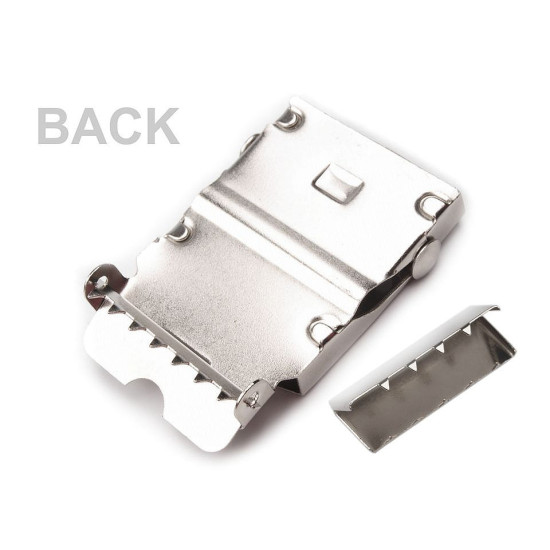 Gürtelschnalle aus metall, durchzug 30 mm, mit endstück - Nickel (1 Set) Gürtelschnalle aus metall, durchzug 30 mm, mit endstück - Nickel (1 Set)