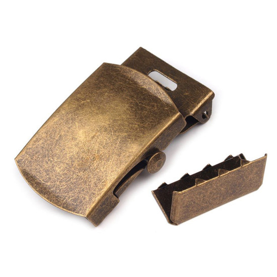 Gürtelschnalle aus metall, durchzug 30 mm, mit endstück - Nickel (1 Set) Gürtelschnalle aus metall, durchzug 30 mm, mit endstück - Nickel (1 Set)