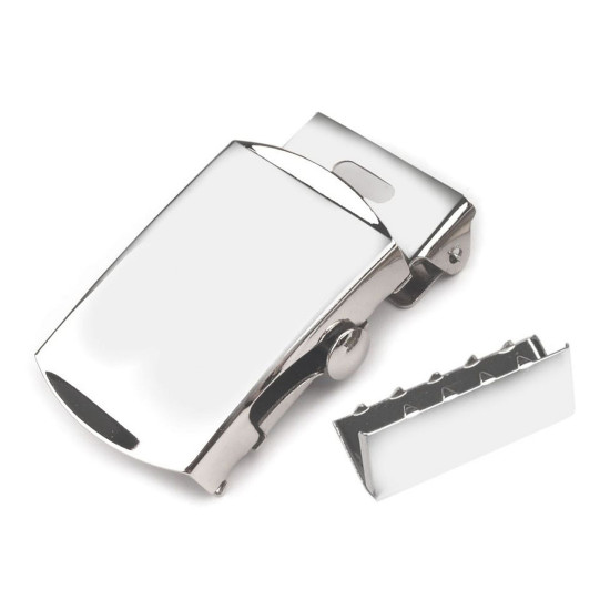 Gürtelschnalle aus metall, durchzug 30 mm, mit endstück - Nickel (1 Set) Gürtelschnalle aus metall, durchzug 30 mm, mit endstück - Nickel (1 Set)
