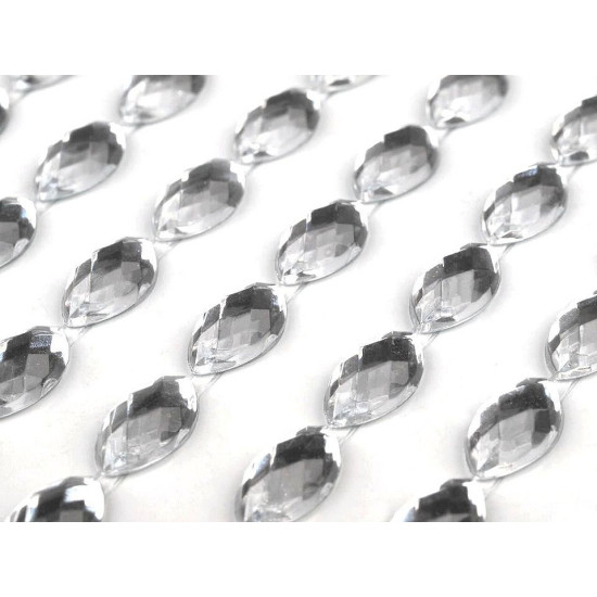 Self adhesive rhinestone crystal stickers 5x10 mm - Crystal (1 Card)