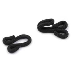 Hook with eye - coated, size 20+20 mm - Black (100 Pairs)