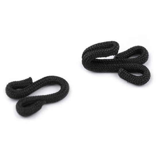 Háček s očkem - potažené, velikost 20+20 mm - Černá (100 Páry) Háček s očkem - potažené, velikost 20+20 mm - Černá (100 Páry)