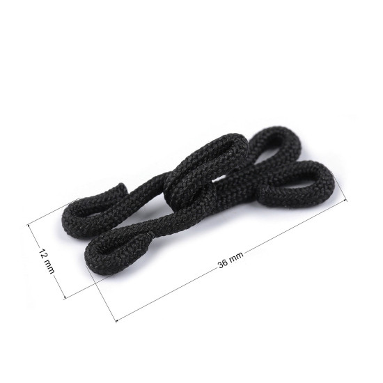 Háček s očkem - potažené, velikost 20+20 mm - Černá (100 Páry) Háček s očkem - potažené, velikost 20+20 mm - Černá (100 Páry)