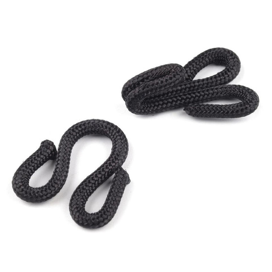 Háček s očkem - potažené, velikost 20+20 mm - Černá (100 Páry) Háček s očkem - potažené, velikost 20+20 mm - Černá (100 Páry)