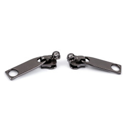 Zipper slider with lock hole to nylon zippers no 7 for bags - Black nickel (10 Pieces)