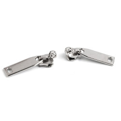 Zipper slider with lock hole to nylon zippers no 7 for bags - Nickel (10 Pieces)