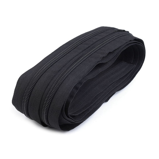 Continuous nylon zipper no 7 - Black (25 Meters)