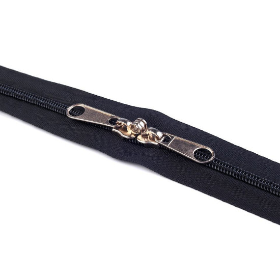 Continuous nylon zipper no 7 - Black (25 Meters)