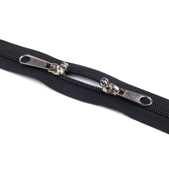 Continuous nylon zipper no 7 - Black (25 Meters)